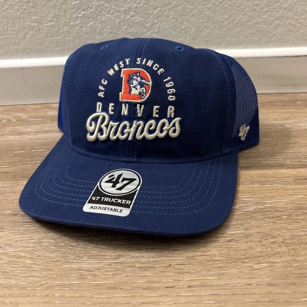 47 Brand Denver Broncos Trucker Hat Blue AFC West Since 1960 NWT